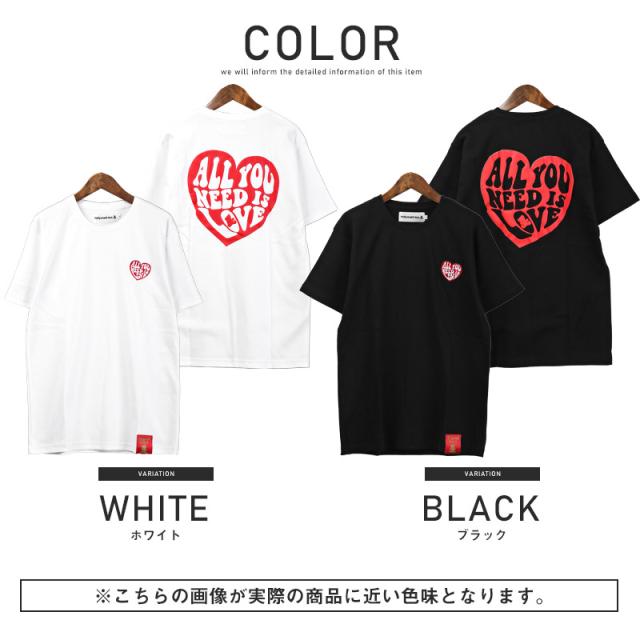 Tシャツ メンズ 半袖 刺繍 ハート 発泡プリント ロゴ メンズTシャツ カットソー クルーネック ぷっくり ホワイト ブラック カジュアル 春夏 aa-2561 12