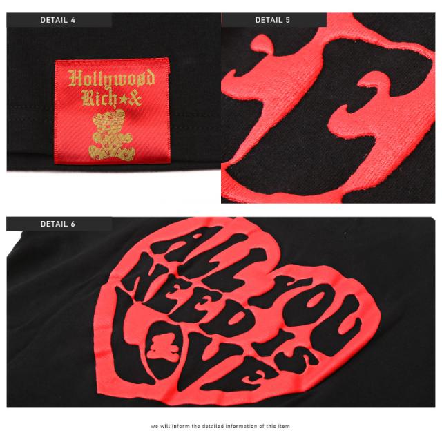 Tシャツ メンズ 半袖 刺繍 ハート 発泡プリント ロゴ メンズTシャツ カットソー クルーネック ぷっくり ホワイト ブラック カジュアル 春夏 aa-2561 10