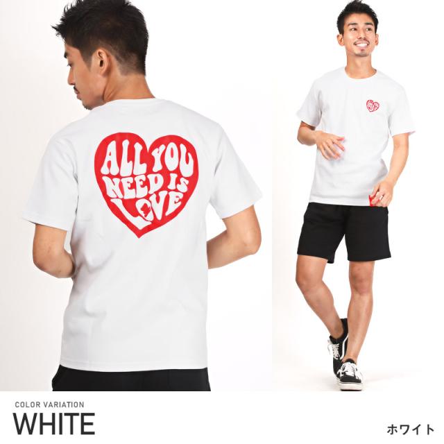 Tシャツ メンズ 半袖 刺繍 ハート 発泡プリント ロゴ メンズTシャツ カットソー クルーネック ぷっくり ホワイト ブラック カジュアル 春夏 aa-2561 7
