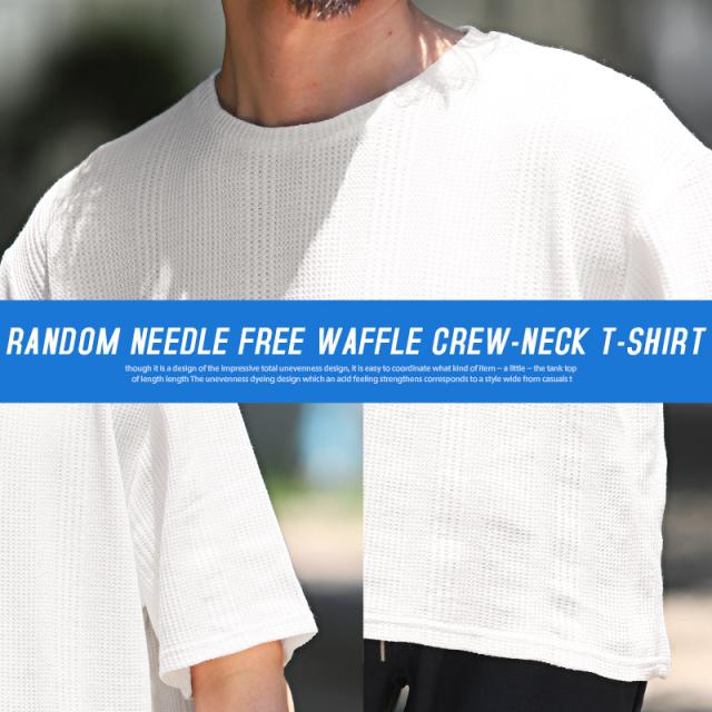 Tシャツ メンズ 半袖Tシャツ ワッフル サーマル 無地 カットソー トップス 凸凹 インナー ホワイト ブラック グレー シンプル ルーズ 春 夏 ビター系 5