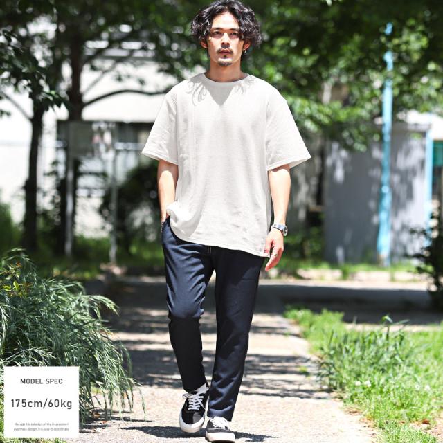 Tシャツ メンズ 半袖Tシャツ ワッフル サーマル 無地 カットソー トップス 凸凹 インナー ホワイト ブラック グレー シンプル ルーズ 春 夏 ビター系 4