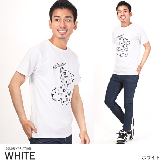 Tシャツ メンズ 半袖 刺繍 ベア ロゴ クマ メンズTシャツ トップス クルーネック テディベア グラフィック カジュアル ストリート シンプル 春 夏 6