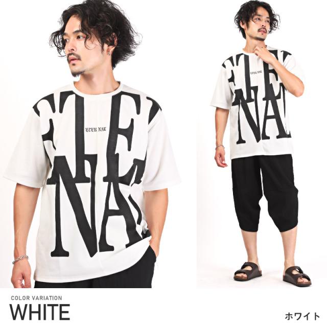 Tシャツ メンズ 半袖 ビッグロゴ プリント バイカラー メンズTシャツ 半袖Tシャツ カットソー クルーネック ロゴプリント 英字 ホワイト ブラック カジュアル ストリート 韓国 春夏 aa-2582 7