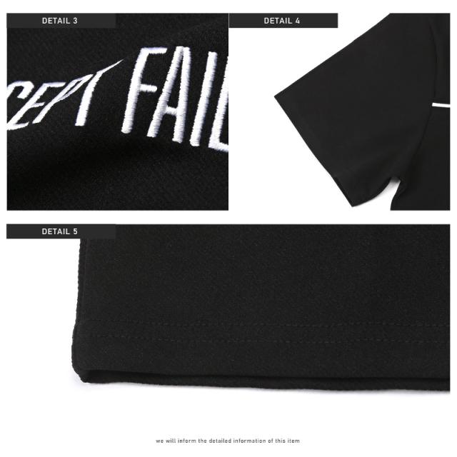 Tシャツ メンズ 半袖 ロゴ 刺繍 パイピング ライン ツイル ダンボールニット メンズTシャツ 半袖Tシャツ クルーネック ホワイト ブラック ゆったり カジュアル ストリート 韓国 春夏 aa-2601 9