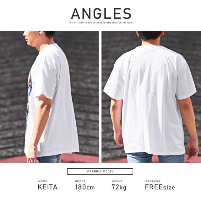 Tシャツ メンズ 半袖 ビッグシルエット グラフィック スカル パイナップル フラワー ギャラクシー メンズTシャツ 半袖Tシャツ クルーネック ホワイト ブラック ゆったり 春夏 ストリート 韓国 aa-2618 11