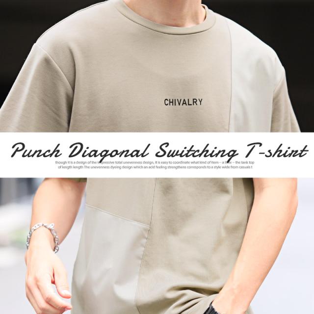 Tシャツメンズ半袖メンズTシャツ半袖Tシャツロゴ切替切り替え接触冷感冷感涼しいクールリサイクル素材エコ再生ポリエステルSDGs異素材シンプルカジュアルラフストリートきれいめaa-2651 5