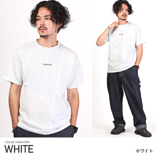 Tシャツメンズ半袖メンズTシャツ半袖Tシャツロゴ切替切り替え接触冷感冷感涼しいクールリサイクル素材エコ再生ポリエステルSDGs異素材シンプルカジュアルラフストリートきれいめaa-2651 6