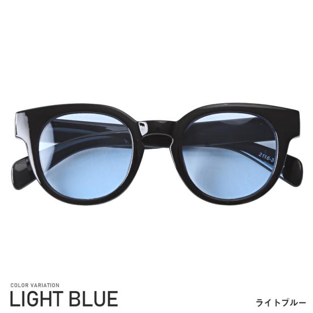 サングラスメンズレディースカラーレンズボストンUVカットボスリントンウェリントンメガネ伊達メガネ黒ぶちグラサンスモークブルーお洒落紫外線対策ユニセックスリゾートサマー夏aa-2664 6