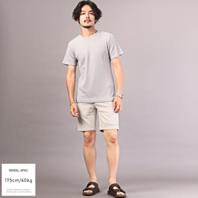 ショートパンツ メンズ ショーツ スウェード ロゴ 刺繍 イージーパンツ メンズパンツ ハーフパンツ ボトムス ワンポイント 起毛 ルームウェア 部屋着 リラックス ストリート aa-2606 8