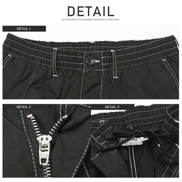 カーゴパンツ メンズ ワイドパンツ ナイロン 配色 バイカラー ワークパンツ メンズカーゴ ワイドカーゴ イージー サイドポケット 太め カジュアル ミリタリー ストリート aa-2688 11