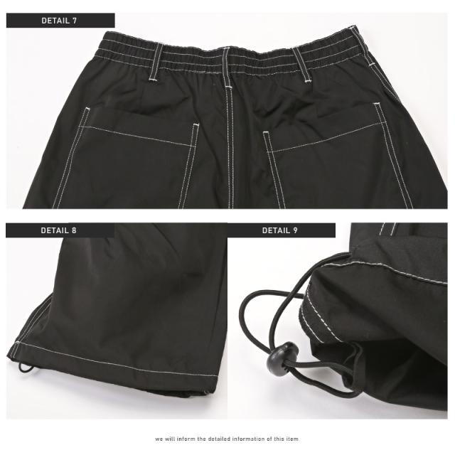 カーゴパンツ メンズ ワイドパンツ ナイロン 配色 バイカラー ワークパンツ メンズカーゴ ワイドカーゴ イージー サイドポケット 太め カジュアル ミリタリー ストリート aa-2688 13