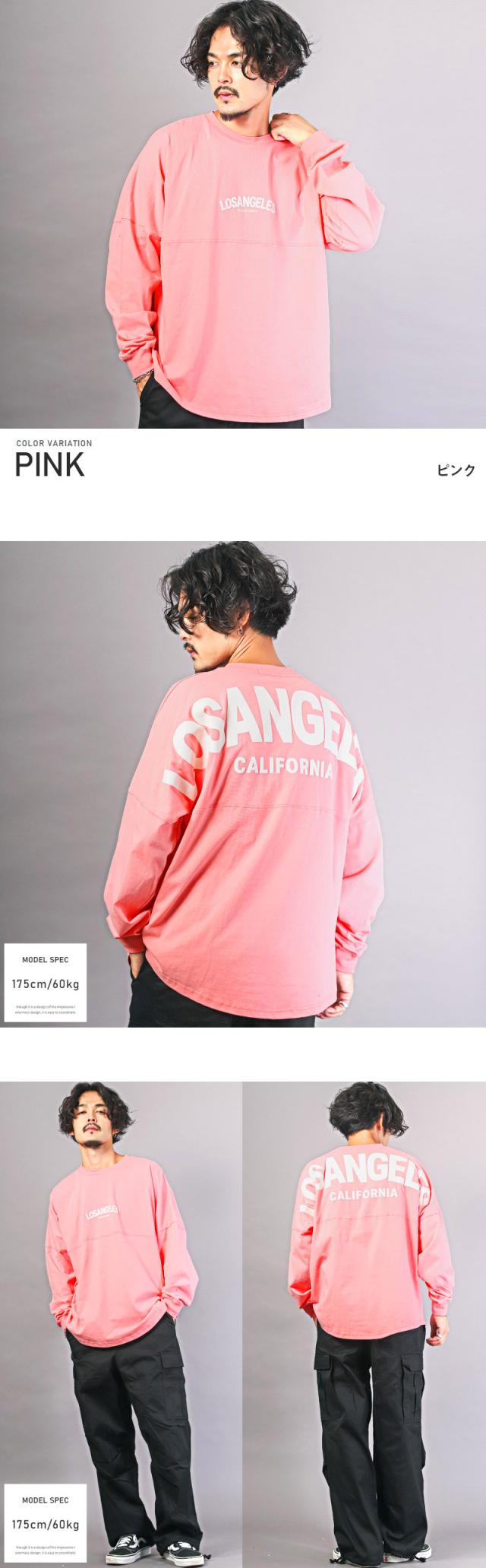 ロンT メンズ 長袖Tシャツ ビッグシルエット バックロゴ 発泡プリント メンズロンT カットソー 長袖 クルーネック ドロップショルダー ドルマンスリーブ LOS ANGELS ゆったり アメカジ ストリート aa-2698 7