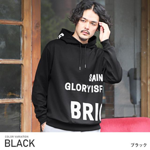 パーカーメンズプルパーカーロゴプリントビッグシルエットメンズパーカーフードフーディートップスビッグロゴ光沢レディースストリート韓国系ユニセックス秋冬ビター系ラフaa-2716 3