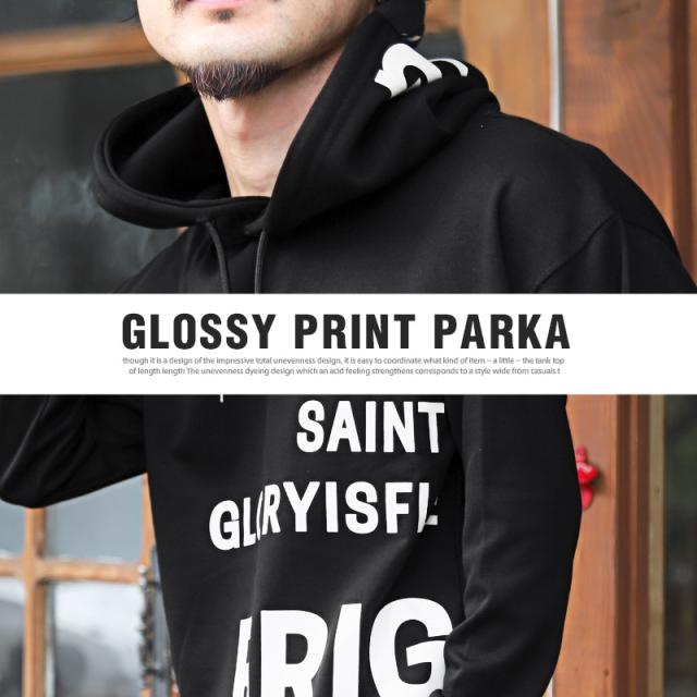 パーカーメンズプルパーカーロゴプリントビッグシルエットメンズパーカーフードフーディートップスビッグロゴ光沢レディースストリート韓国系ユニセックス秋冬ビター系ラフaa-2716 5