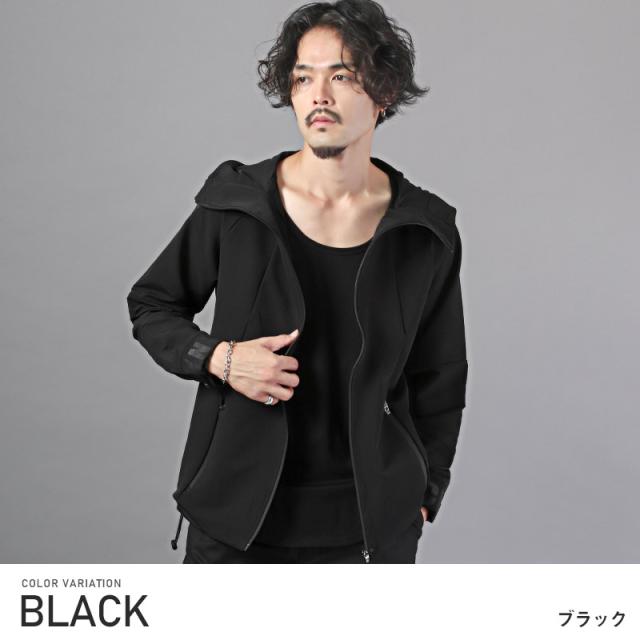 マウンテンパーカー メンズ ストレッチ ナイロン 止水ジップ ロゴプリント メンズパーカー ハイネック フード ドローコード スポーティ トレーニング ジム ウェア aa-2720 6