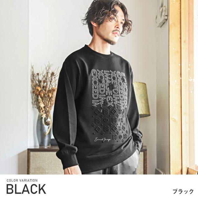 トレーナーメンズ長袖ロゴプリントビッグシルエットエンボス加工メンズトレーナートップスレディースポンチスウェットストリート韓国ユニセックス秋冬ビター系aa-2725 3