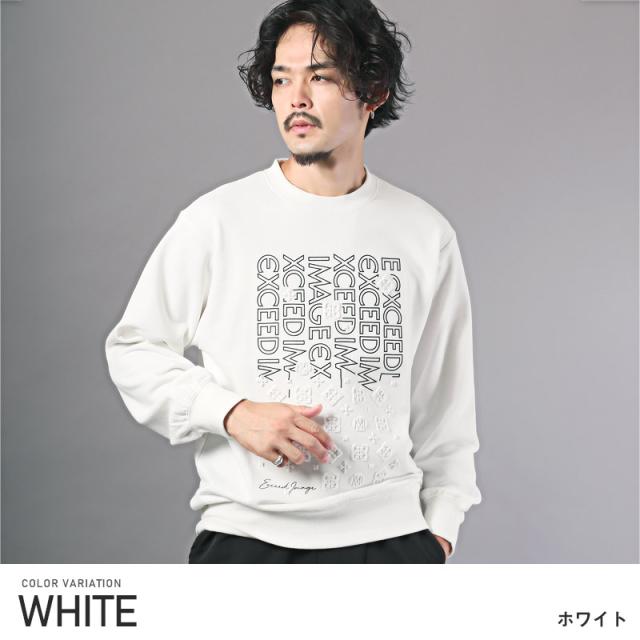 トレーナーメンズ長袖ロゴプリントビッグシルエットエンボス加工メンズトレーナートップスレディースポンチスウェットストリート韓国ユニセックス秋冬ビター系aa-2725 6