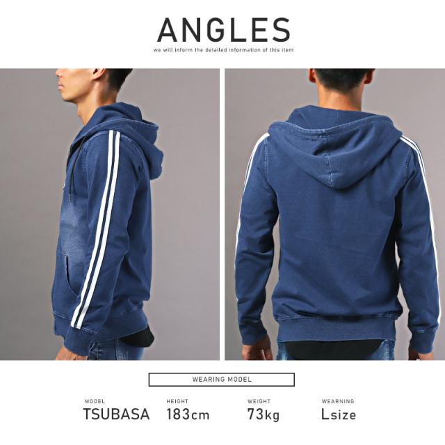 パーカーメンズZIPパーカー長袖デニム裏毛ライントップスジャージ無地ジップパーカージップアップパーカースウェットカットデニムストレッチaa-2754 9