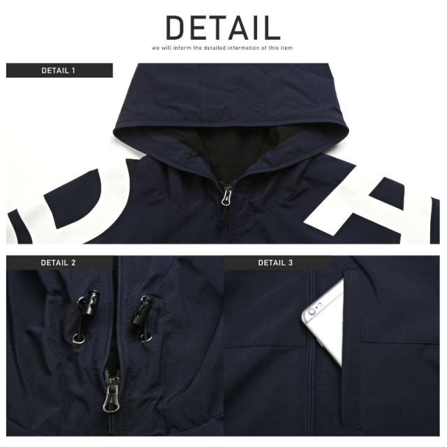 マウンテンパーカー・メンズ・ジャケット・マンパー・袖ロゴ・ストレッチ・アウター・ビッグパーカー・ビッグロゴ・ハイネック・防風・撥水・アウトドア・スポカジ 12