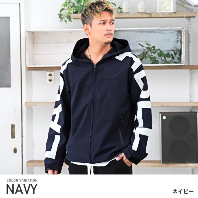 マウンテンパーカー・メンズ・ジャケット・マンパー・袖ロゴ・ストレッチ・アウター・ビッグパーカー・ビッグロゴ・ハイネック・防風・撥水・アウトドア・スポカジ 7