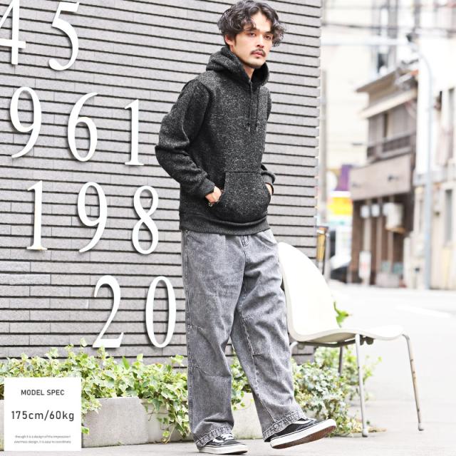 パーカー・メンズ・メランジニット・フリース・裏起毛・無地・迷彩・プルオーバー・メンズパーカー・プルパーカー・スウェット・フード・カモフラ柄・杢 4