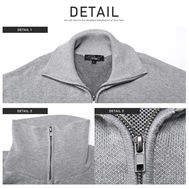 ニット・メンズ・セーター・ハーフジップ・ロゴ・グラフィティ・スタンドネック・メンズニット・メンズセーター・ビッグシルエット・ルーズ・ストリート 14