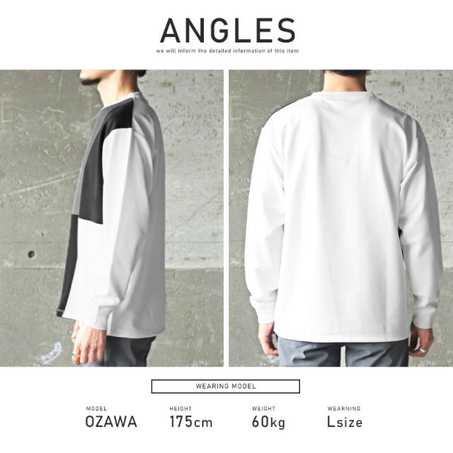 ロンT メンズ 長袖Tシャツ 異素材 切り替え ブロック トップス 長袖 カットソー クルーネック 配色 切替 リサイクル素材 エコ シンプル 韓国 ユニセックス 10