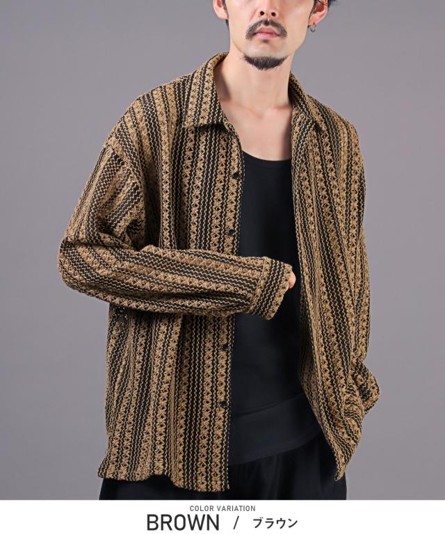 長袖シャツ・メンズ・レディース・レース・ビッグシルエット・ブラウス・ルーズ・レースシャツ・レース編み・バルーンスリーブ・トップス・オーバーサイズ 9