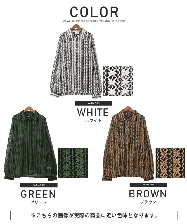 長袖シャツ・メンズ・レディース・レース・ビッグシルエット・ブラウス・ルーズ・レースシャツ・レース編み・バルーンスリーブ・トップス・オーバーサイズ 16