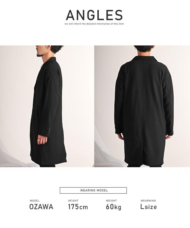 チェスターコート・メンズ・ロング丈・コート・ルーズシルエット・梨地・無地・メンズコート・ロングコート・薄手・春アウター・ブラック・ネイビー・ベージュ 12