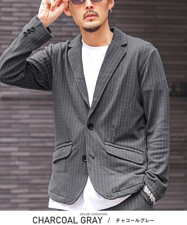 テーラードジャケット・メンズ・2ボタン・ケーブルジャガード・ストレッチ・※ボトムス別売り※・メンズジャケット・アウター・スーツ・カジュアルスーツ 4