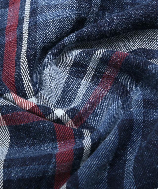 長袖シャツ・メンズ・チェック柄・長袖・インディゴ・総柄・メンズシャツ・チェックシャツ・ウエスタンシャツ・デニムシャツ・胸ポケット・アメカジ12