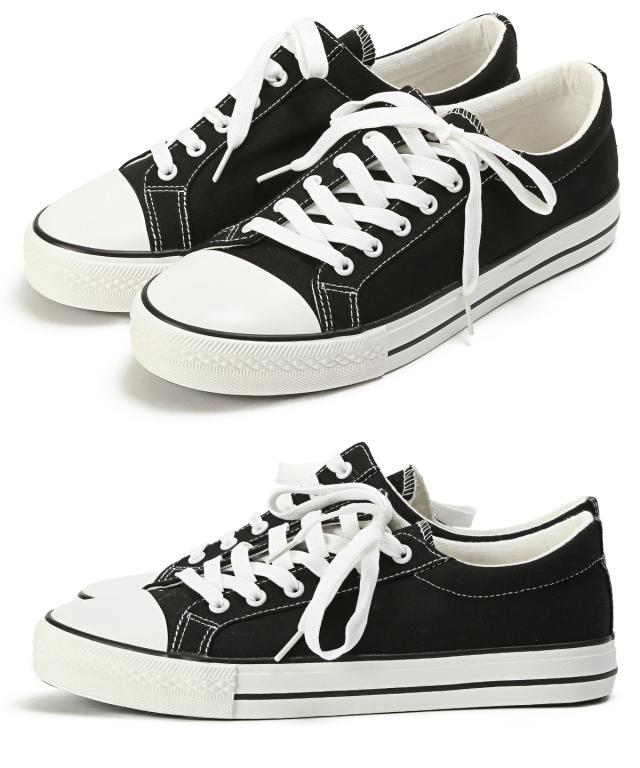 スニーカー メンズ 靴 シューズ ローカット キャンバス レースアップ サイドレース シンプル カジュアル フットウェア スポーティ 通勤 通学 7