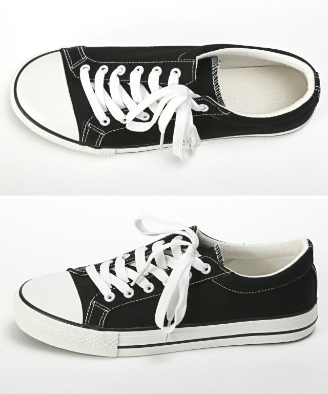 スニーカー メンズ 靴 シューズ ローカット キャンバス レースアップ サイドレース シンプル カジュアル フットウェア スポーティ 通勤 通学 14