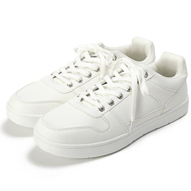 スニーカー メンズ 靴 シューズ ローカット 防水 防滑 メンズスニーカー 合皮 クッション性 やわらか 滑りにくい 白 黒 シンプル カジュアル 9