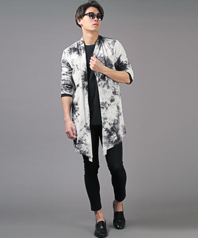 送料無料・タイダイ染め天竺7分袖ドレープカーディガン・ヴィジュアル系・V系・地雷系・パンク・原宿・綿・レディース・ユニセックス・韓国 5