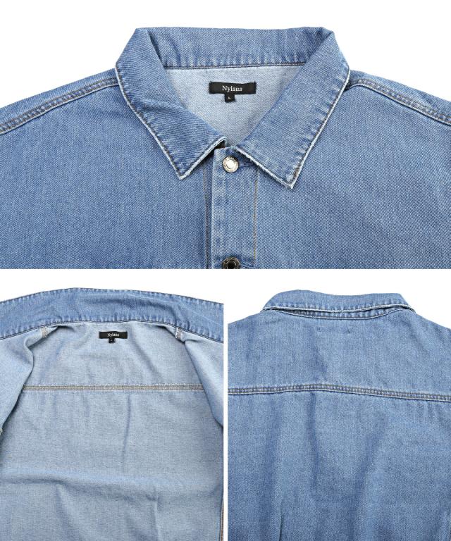 送料無料・ユーズド加工デニムジャケット・ジージャン・ライトアウター・オーバーサイズ・ルーズ・ユニセックス・お洒落・カジュアル 10