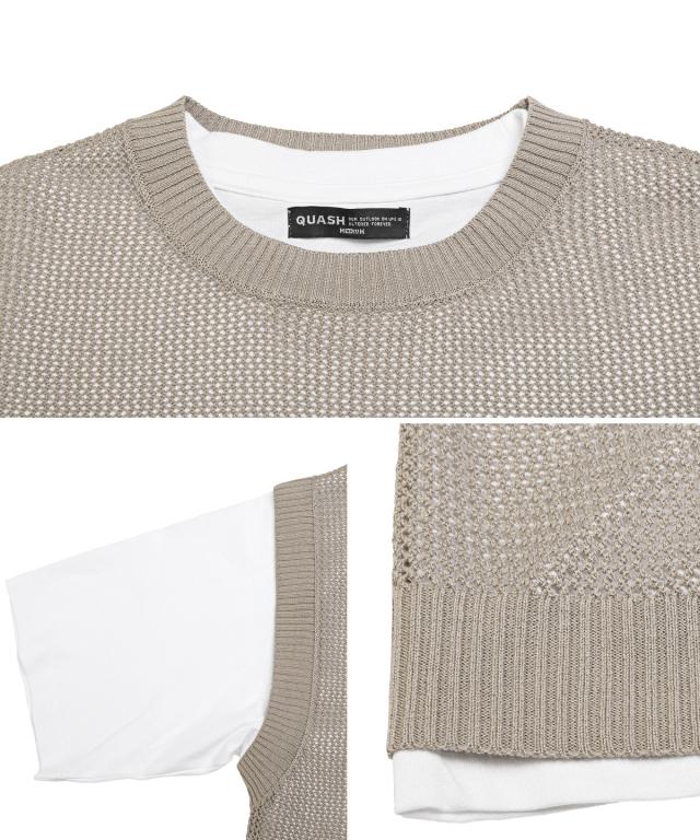 サマーニットベスト×半袖Tシャツセット・半袖Tシャツ・ベスト・2P・重ね着・ゆったり・ビッグシルエット・学生・スクール・通勤・学校・お洒落 14