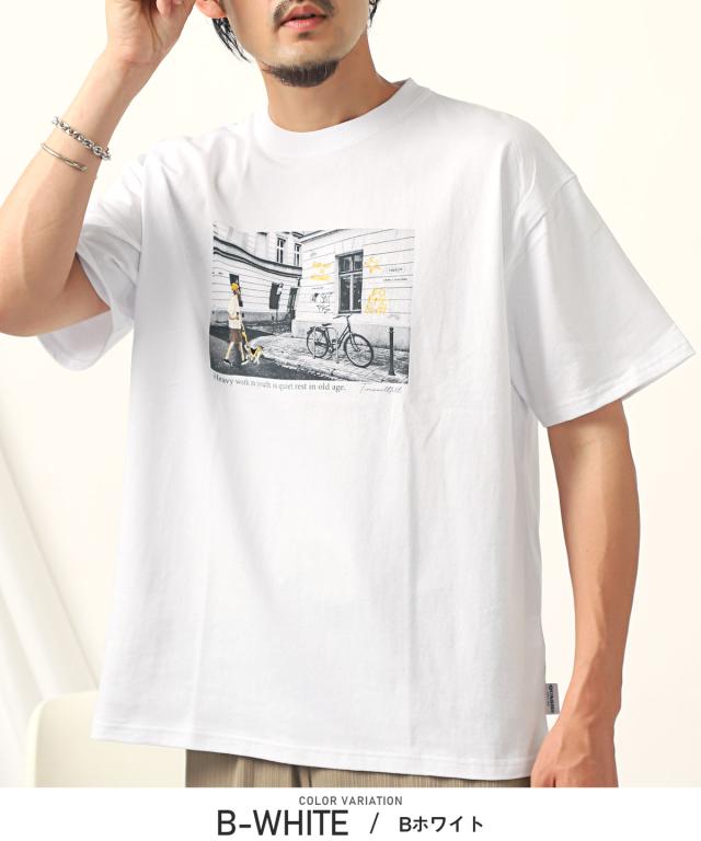 MOJASH(モジャッシュ)フォトプリント刺繍入り半袖Tシャツ・トップス・ユニセックス・コットン・韓国・カジュアル・ストリート 7