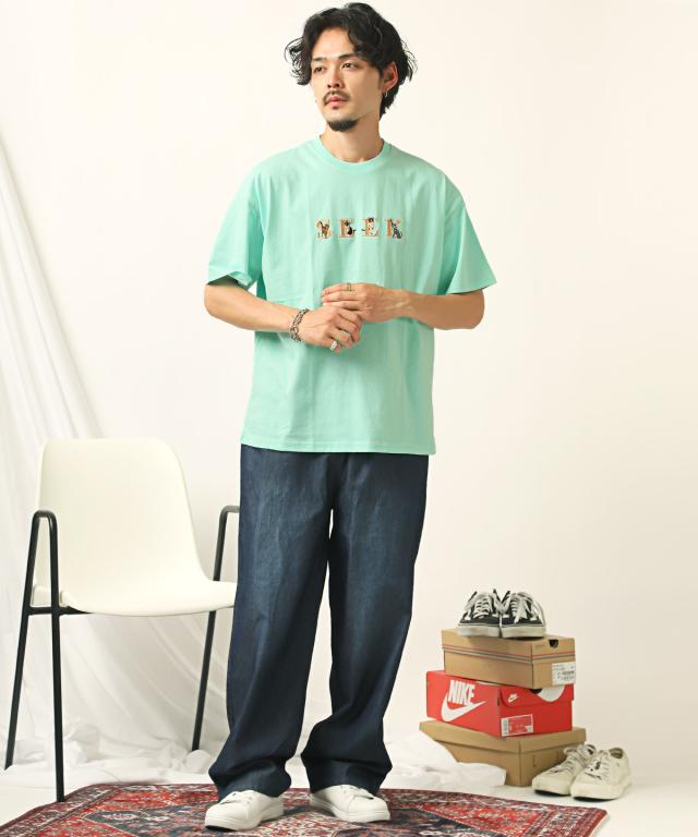 猫刺繍ロゴ半袖Tシャツ・ビッグTシャツ・ネコ・ユニセックス・ペア・オーバーサイズ・カジュアル・ストリート・モード・韓国 10