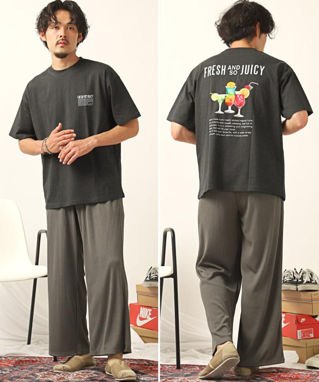 カクテルソーダフォトプリント半袖Tシャツ・メンズTシャツ・ビッグTシャツ・トップス・クルーネック・ユニセックス・ストリート・韓国 10