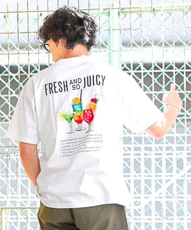 カクテルソーダフォトプリント半袖Tシャツ・メンズTシャツ・ビッグTシャツ・トップス・クルーネック・ユニセックス・ストリート・韓国 3