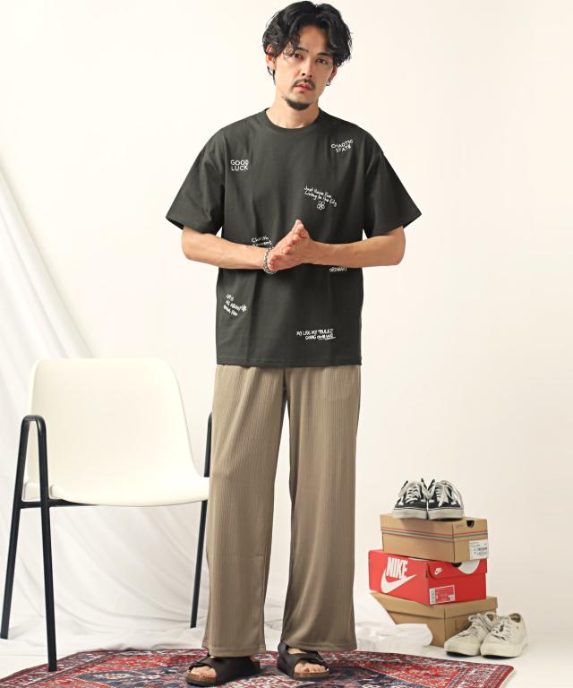 ロゴ刺繍入り半袖Tシャツ・メンズTシャツ・ビッグTシャツ・オーバーサイズ・トップス・クルーネック・ユニセックス・カジュアル・ストリート 8