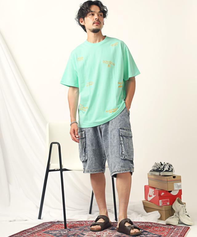 ロゴ刺繍入り半袖Tシャツ・メンズTシャツ・ビッグTシャツ・オーバーサイズ・トップス・クルーネック・ユニセックス・カジュアル・ストリート 10