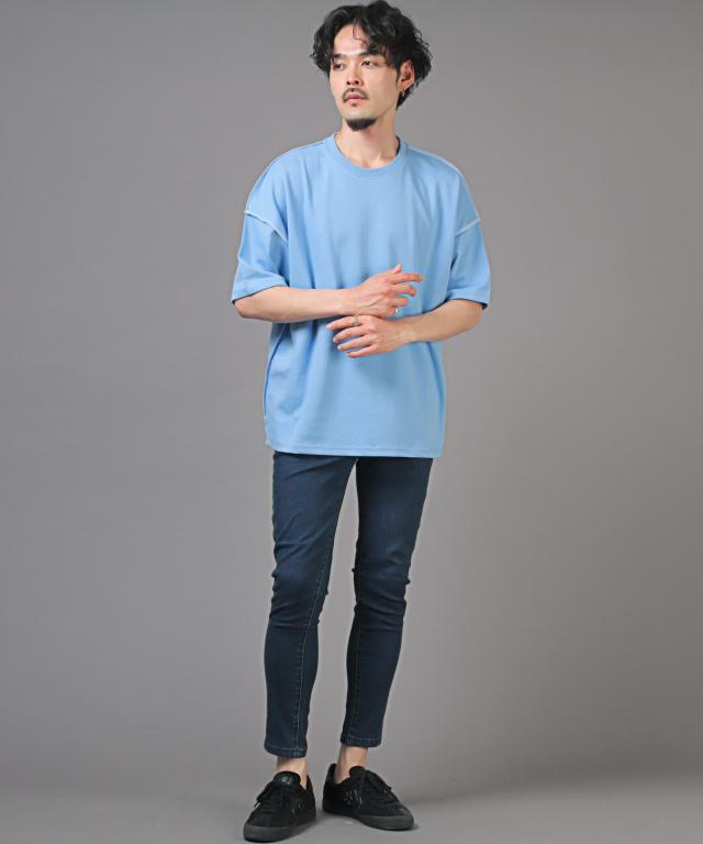 無地ステッチ半袖Tシャツ・半袖Tシャツ・メンズTシャツ・ビッグTシャツ・ユニセックス・アウトステッチ・オーバーサイズ・シンプル・推し活 10