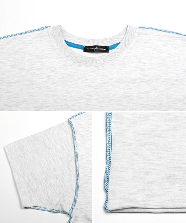 無地ステッチ半袖Tシャツ・半袖Tシャツ・メンズTシャツ・ビッグTシャツ・ユニセックス・アウトステッチ・オーバーサイズ・シンプル・推し活 16