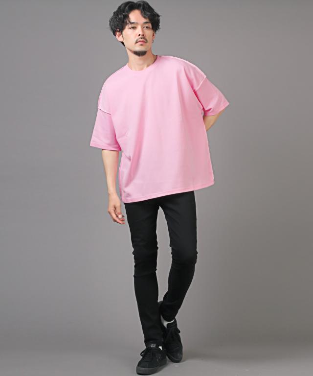 無地ステッチ半袖Tシャツ・半袖Tシャツ・メンズTシャツ・ビッグTシャツ・ユニセックス・アウトステッチ・オーバーサイズ・シンプル・推し活 12