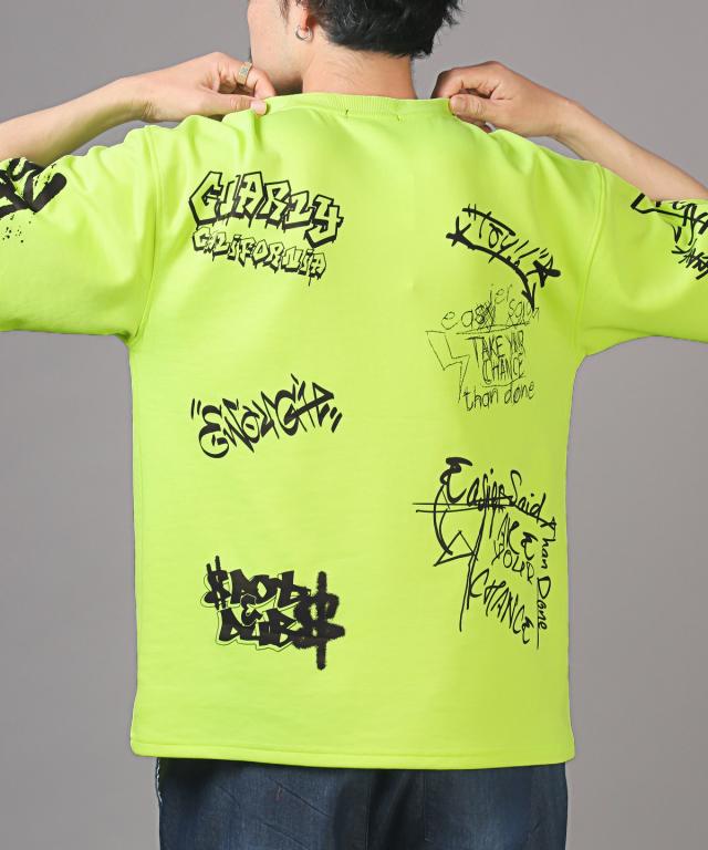 総柄タギング半袖Tシャツ・メンズTシャツ・オーバーサイズ・ストリート・カジュアル・スケーター・ユニセックス・おしゃれ 12