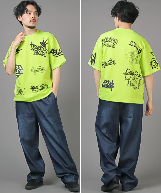 総柄タギング半袖Tシャツ・メンズTシャツ・オーバーサイズ・ストリート・カジュアル・スケーター・ユニセックス・おしゃれ 13