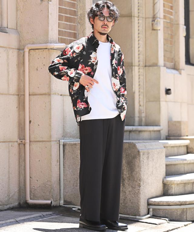 送料無料・総柄プリント長袖シャツ・メンズシャツ・ユニセックス・レギュラーカラー・フラワー・レオパード・大きいサイズ・20代・30代・40代 5